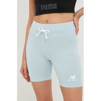 New Balance pantaloni scurți femei, uni, high waist WS21550MGF-MGF ieftini