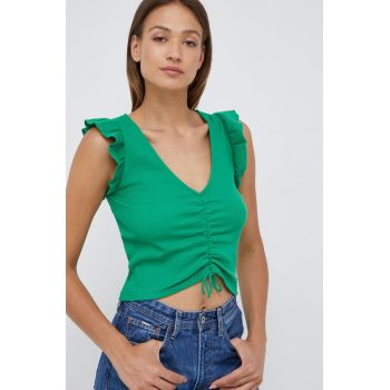 Pepe Jeans top femei, culoarea verde