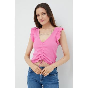 Pepe Jeans top femei, culoarea violet ieftin