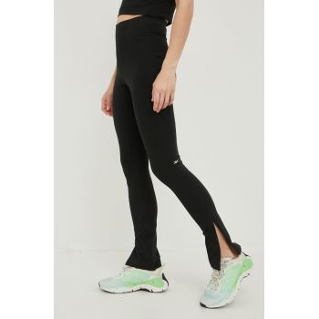 Reebok Classic colanti femei, culoarea negru, neted