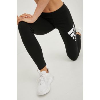 adidas colanti femei, culoarea negru, cu imprimeu