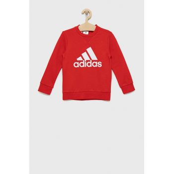 adidas Performance bluza copii culoarea rosu, cu imprimeu de firma original