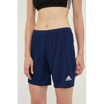 adidas Performance pantaloni scurți de antrenament Entrada 22 femei, culoarea bleumarin, uni, high waist HI0000