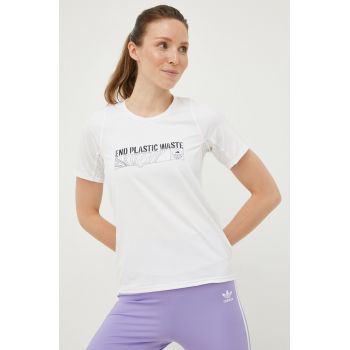 adidas Performance tricou de alergare Run For The Ocean culoarea alb de firma original