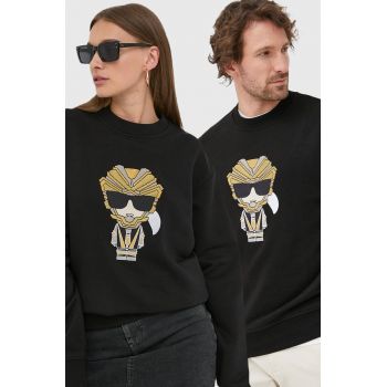 Karl Lagerfeld bluza culoarea negru, cu imprimeu