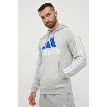 adidas bluza barbati, culoarea gri, melanj ieftin