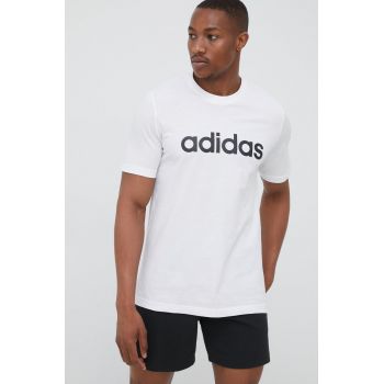 adidas tricou din bumbac GL0058 culoarea alb, cu imprimeu