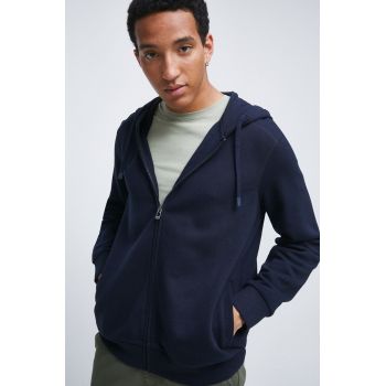 Medicine bluza barbati, culoarea albastru marin, neted
