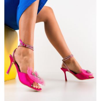 Sandale cu toc Lossa Fuchsia ieftine