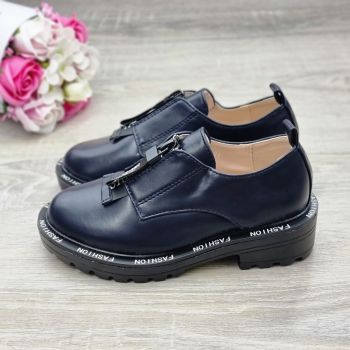 Pantofi Fata Bleumarin Cu Fermoar Arabella