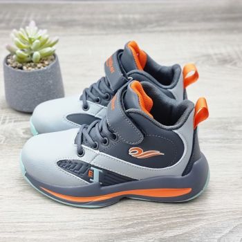Sneakersi Baiat Gri Cu Siret Si Arici Cosmin Sneakersi Baiat Gri Cu Siret Si Arici Cosmin