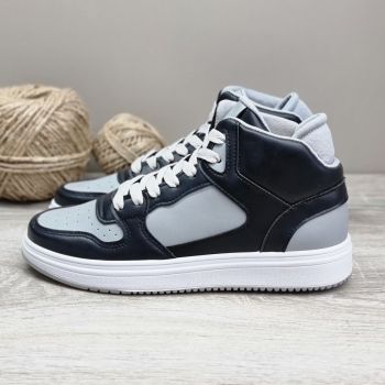 Sneakersi Barbat Gri/Negru Cu Siret Mihnea Sneakersi Barbat Gri/Negru Cu Siret Mihnea