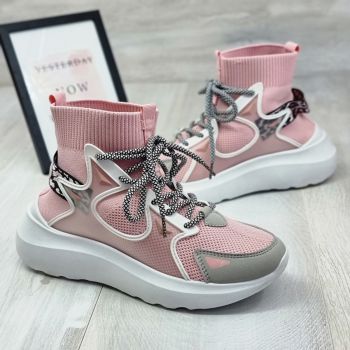 Sneakersi Dama Roz Cu Siret Stana ieftini la reducere