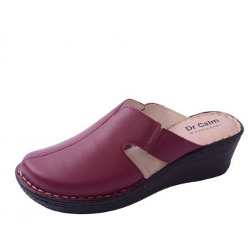 Saboti piele naturala Delia 6007 Bordo