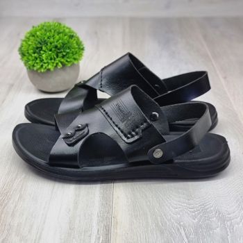 Sandale Barbat Negre Cu Bareta Savva
