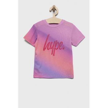 Hype tricou de bumbac pentru copii culoarea roz