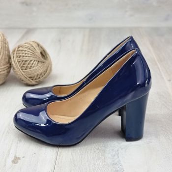 Pantofi Dama Bleumarin Cu Toc Ilka de firma originali