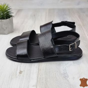 Sandale Barbat Negre Piele Naturala Adel