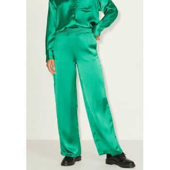 Pantaloni de satin cu talie elastica