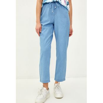 Pantaloni din material chambray cu buzunare oblice