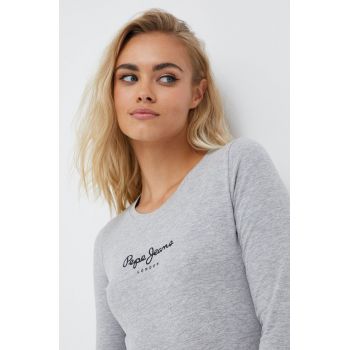 Pepe Jeans longsleeve femei, culoarea gri