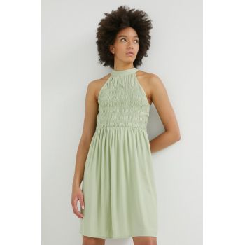 Pieces rochie culoarea verde, mini, evazati