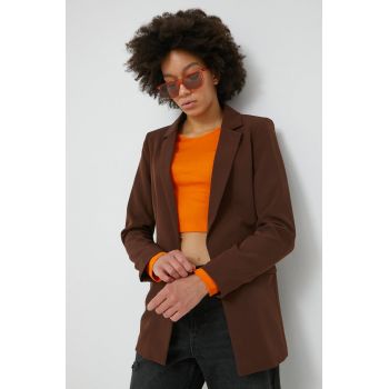 Pieces sacou culoarea maro, desfacut, neted