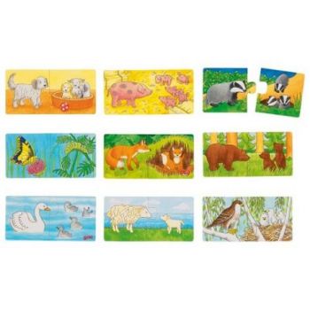 Set de 9 puzzleuri Animalele si puii lor de firma original