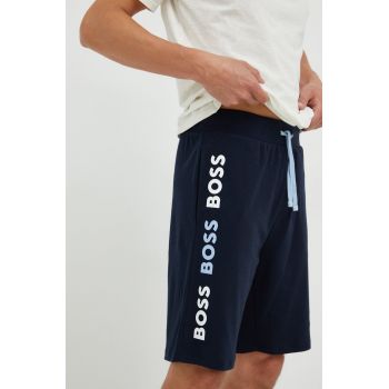 BOSS pantaloni scurti din bumbac barbati, culoarea albastru marin