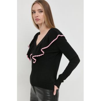 Custommade pulover de casmir femei, culoarea negru, light de firma original