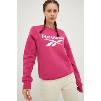 Reebok bluza femei, culoarea roz, cu imprimeu