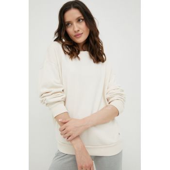 Reebok Classic hanorac de bumbac femei, culoarea bej, neted