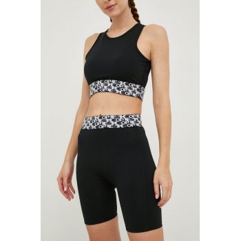 The Kooples pantaloni scurti femei, culoarea negru, neted, high waist