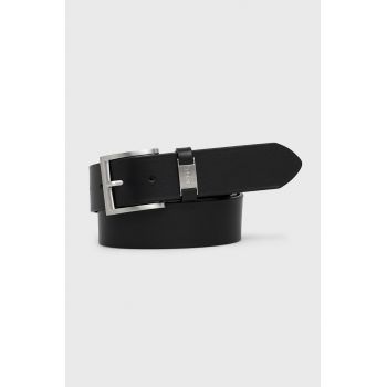 BOSS curea de piele barbati, culoarea negru