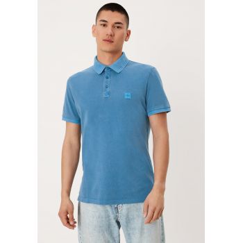 Tricou polo regular fit din material pique