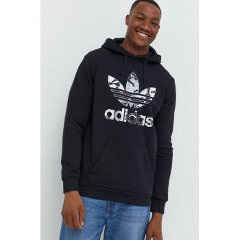 adidas Originals bluza barbati, culoarea negru, cu imprimeu de firma original