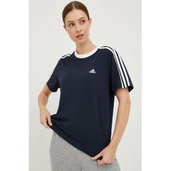 adidas tricou din bumbac culoarea bleumarin HC0105 ieftin