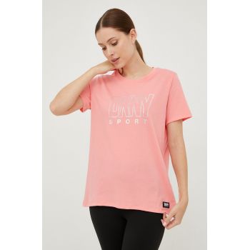 Dkny tricou din bumbac culoarea roz