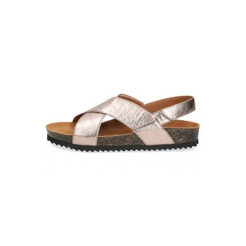 Sandale de piele cu aspect metalizat Sandale de piele cu aspect metalizat