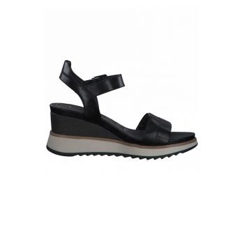 Sandale uni wedge de piele Sandale uni wedge de piele
