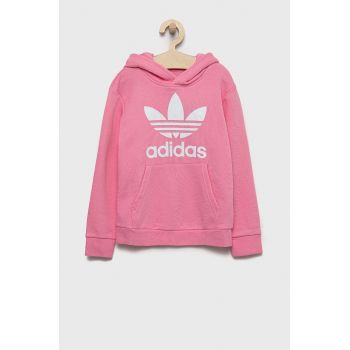 adidas Originals bluza copii culoarea roz, cu imprimeu