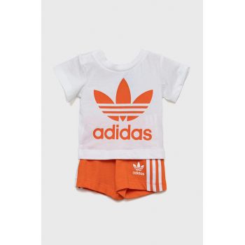 adidas Originals set de bumbac pentru copii culoarea portocaliu