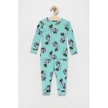 GAP pijamale de bumbac pentru copii culoarea turcoaz, modelator
