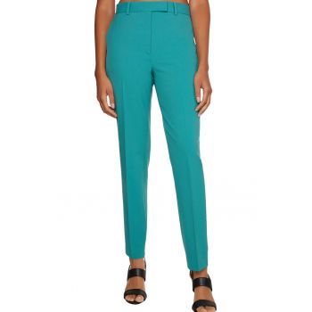 Pantaloni slim fit conici din amestec de lana