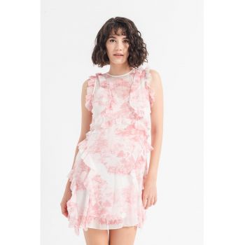 Rochie mini cu garnituri cu volane Waterfall
