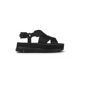 Sandale flatform de piele