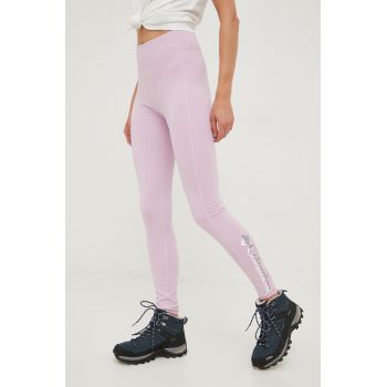 Columbia leggins sport femei, culoarea violet, neted