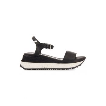 Sandale din piele ecologica cu talpa wedge