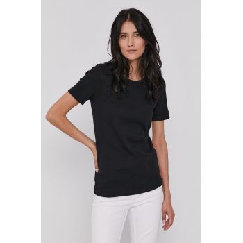 United Colors of Benetton Tricou din bumbac culoarea negru