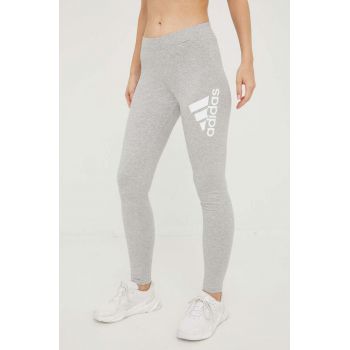 adidas colanti femei, culoarea gri, melanj